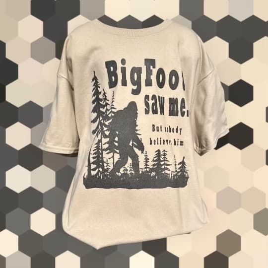 Bigfoot Saw Me Tee in Tan